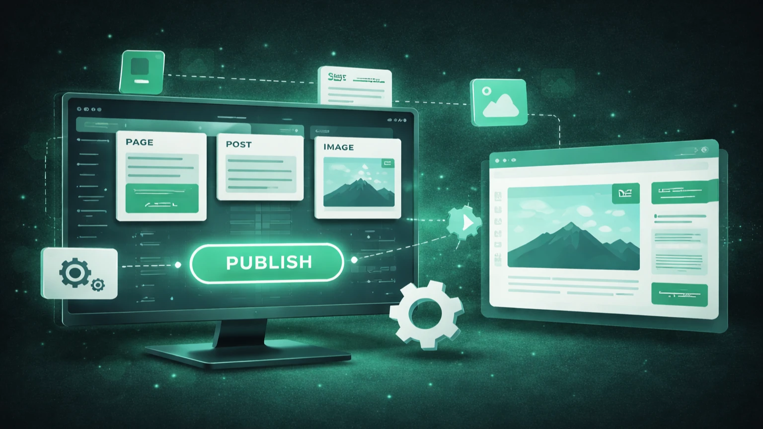 CMS панел за управление и публикуване на уеб съдържание.